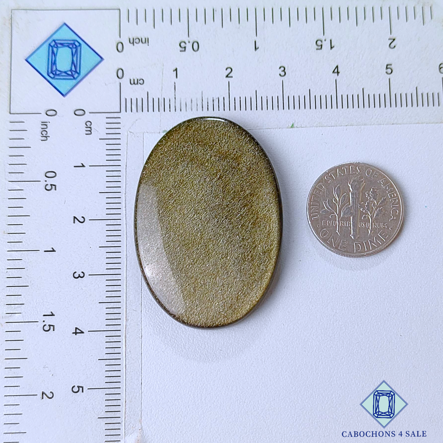 Cabujones ovalados de obsidiana dorada