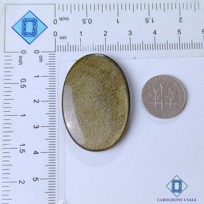 Cabujones ovalados de obsidiana dorada