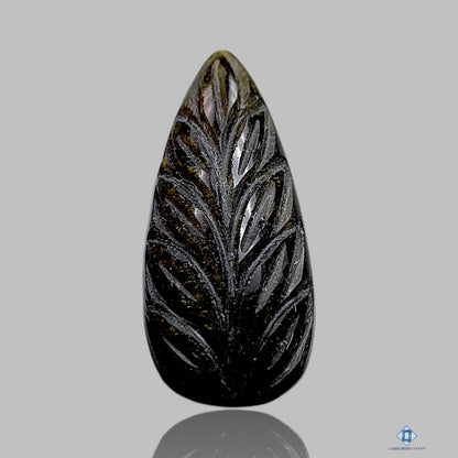 Golden Obsidian Pear Carvings