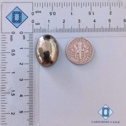 Cabujones ovalados de pirita dorada de 21 x 15 x 6 mm