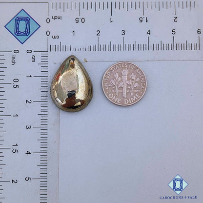 Cabujones de pirita dorada natural de 23 x 17 x 6 mm, de Perú, disponibles para la venta.