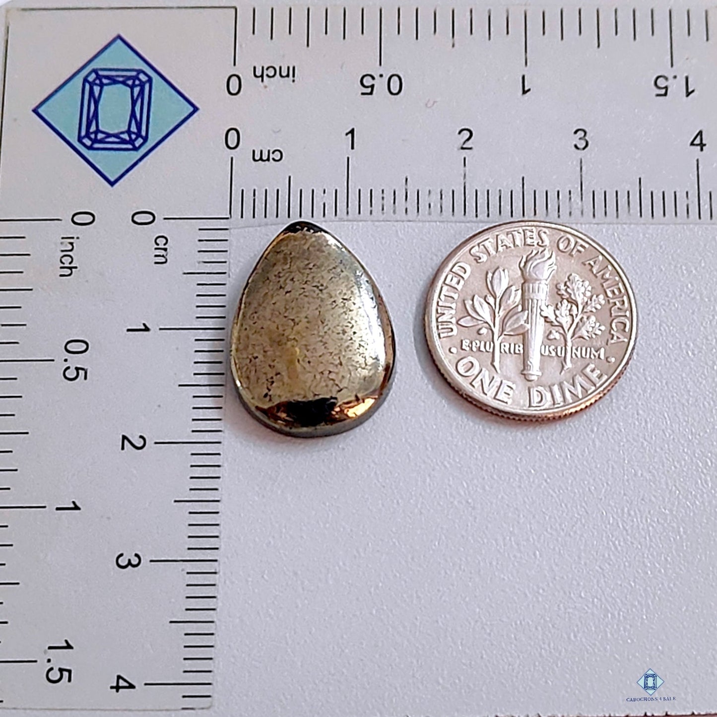 Golden Pyrite Pear Cabochons