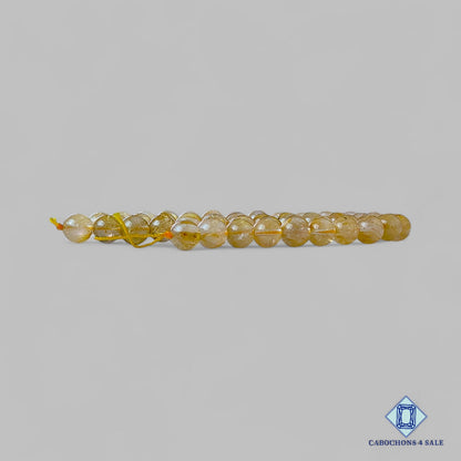 Natural Golden Rutile Gemstone  Round Beads 16 inch*8.5mm from Brazil available for sale