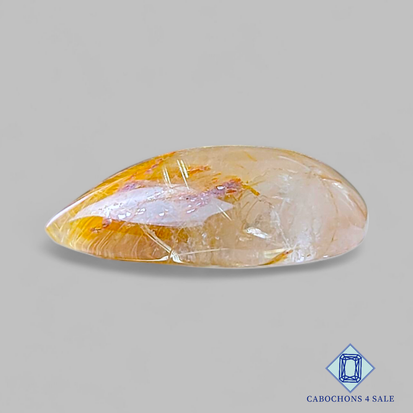 Golden Rutile Quartz Pear Cabochons 18*12*6mm