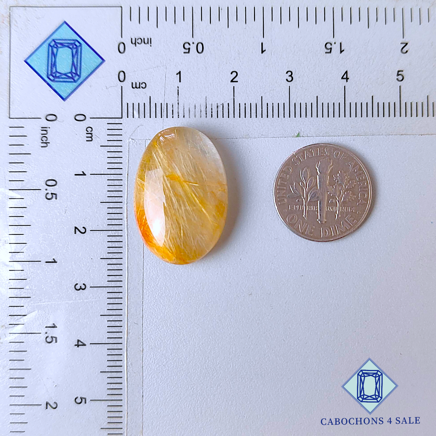 Golden Rutile Quartz Oval Cabochons 24*16*7mm
