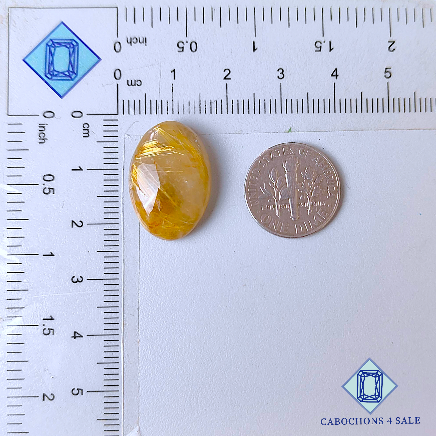 Golden Rutile Quartz Oval Cabochons 21*15*6mm