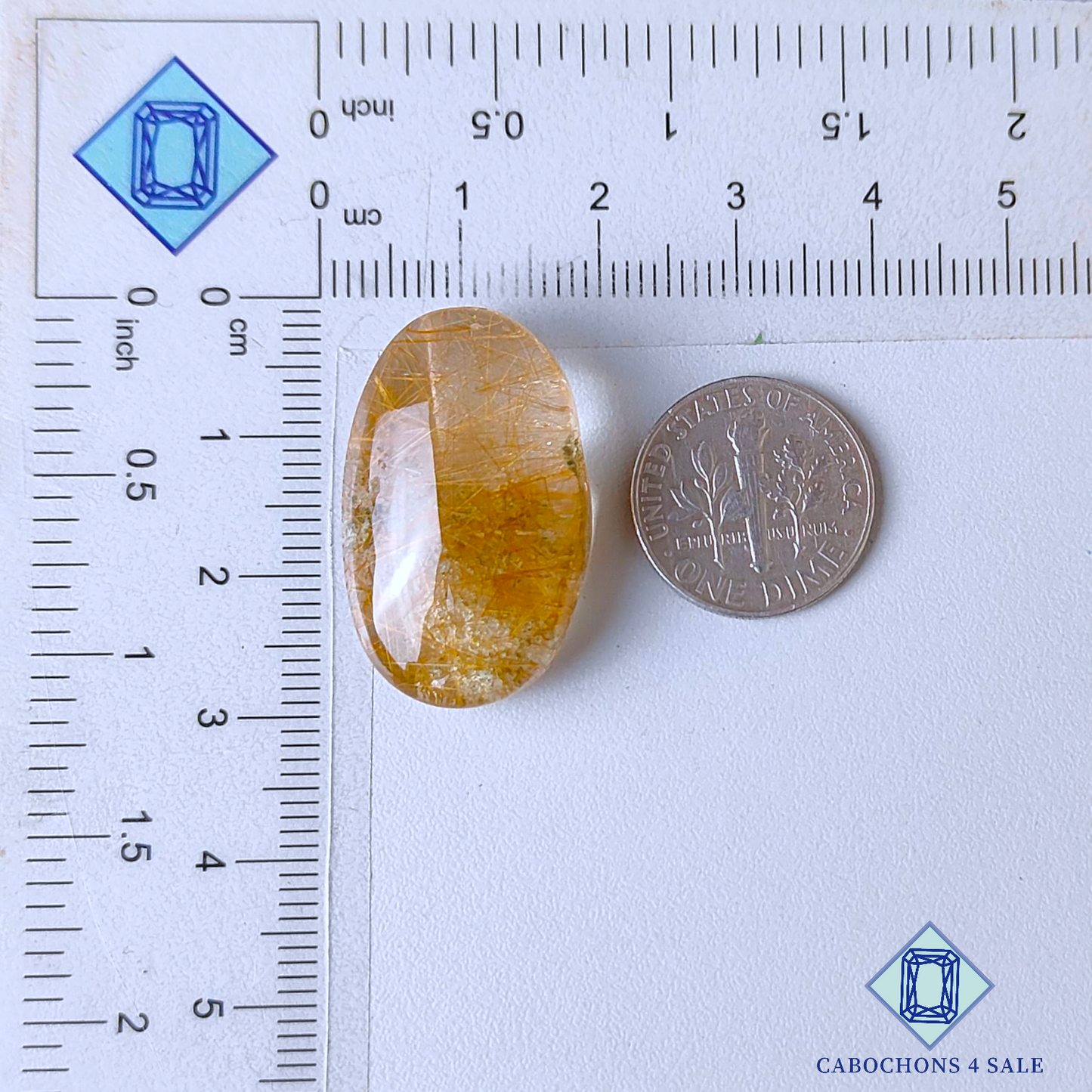 Cuarzo rutilado dorado ovalado druzy