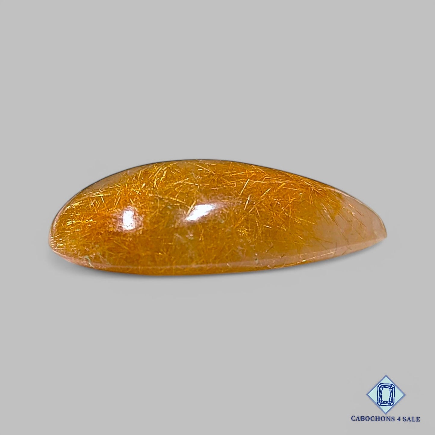 Natural Golden Rutile Quartz Gemstone Pear Cabochons 27*20*8mm from Brazil available for sale