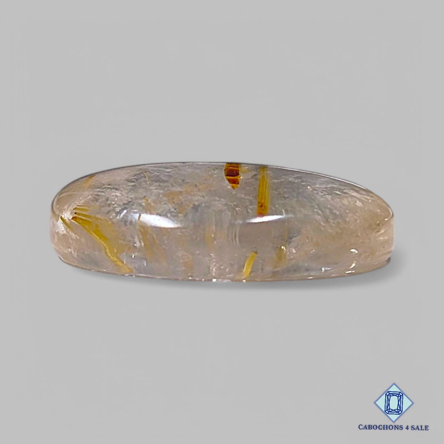 Natural Golden Rutile Quartz Gemstone Oval Cabochons 22*17*6mm from Brazil available for sale