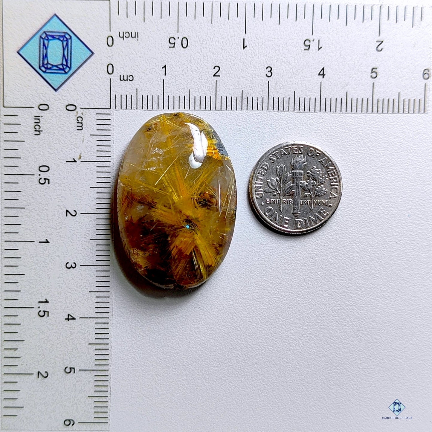 Golden Rutile Quartz Oval Cabochons