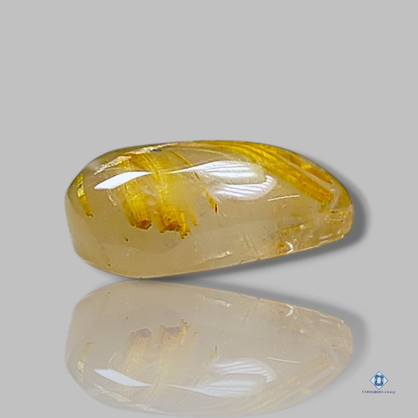 Golden Rutile Quartz Pear Cabochons