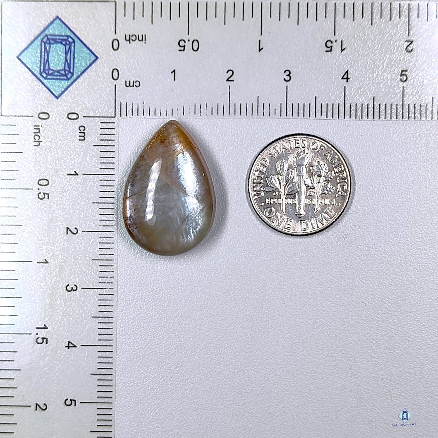 Gray Moonstone Pear Cabochons