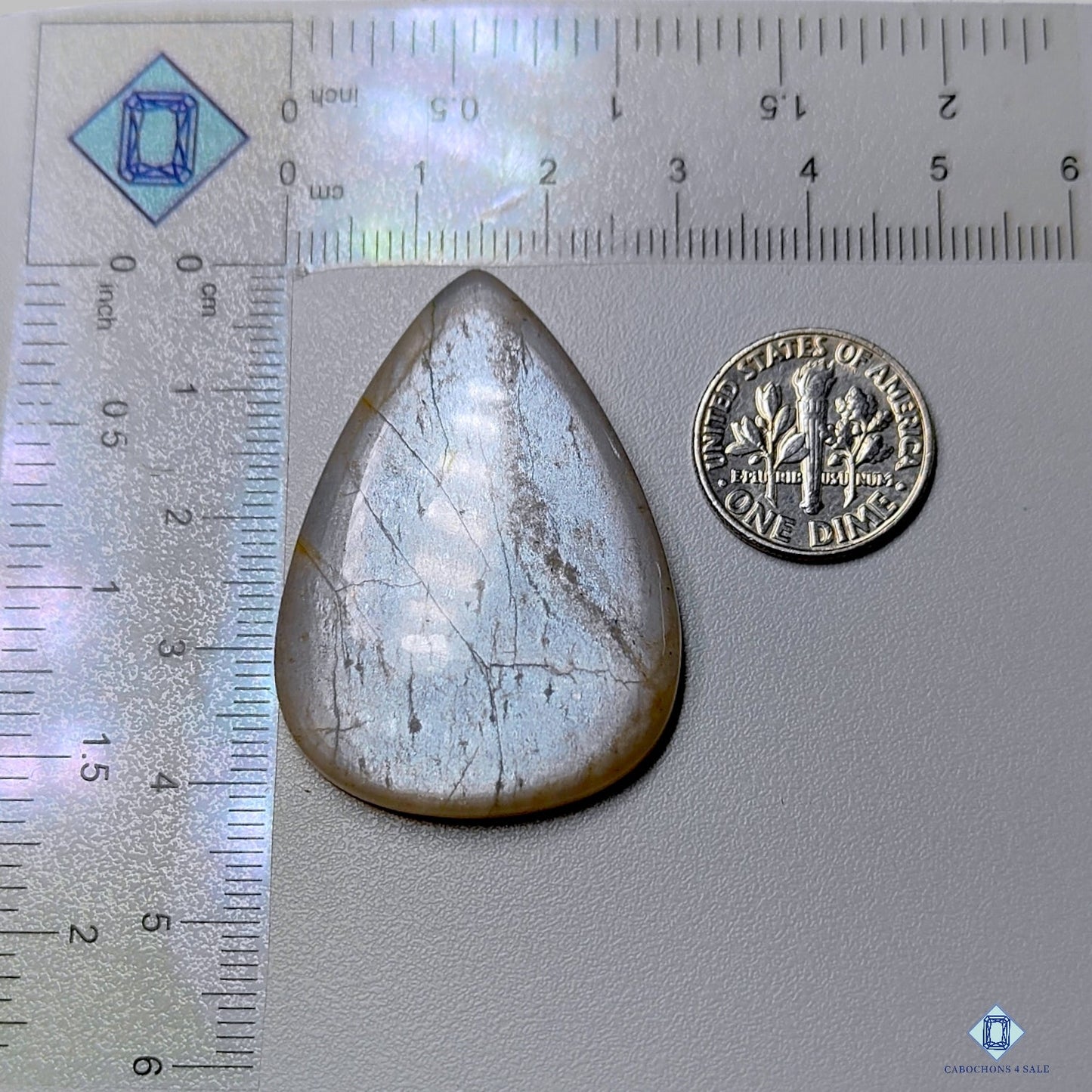 Gray Moonstone Pear Cabochons