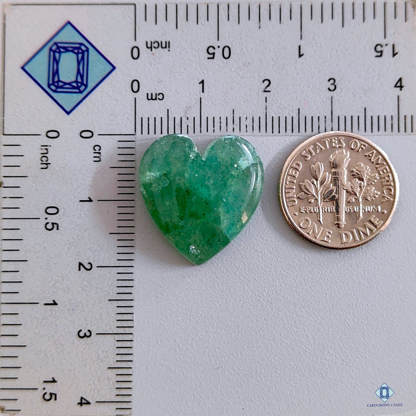 Green Strawberry Quartz  Heart Carvings