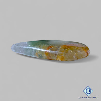 Natural Green Cacoxenite Gemstone  Pear Cabochons 36*30*6mm from Brazil  available for sale