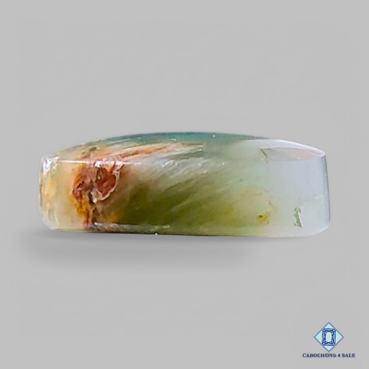 Cabujones de cuarzo cacoxenita verde natural en forma de pera, 27 x 17 x 6 mm, de Brasil, disponibles para la venta.