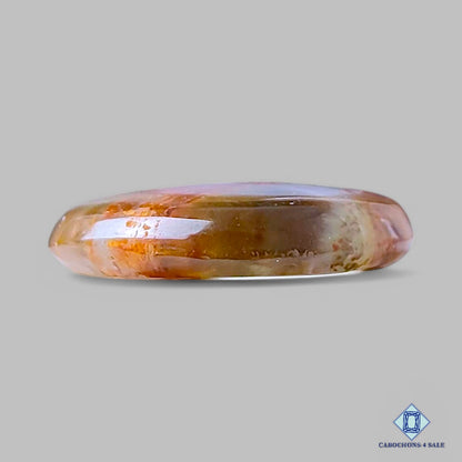 Natural Green Cacoxenite Rutile Quartz Gemstone Pear Cabochons 31*23*5mm from Brazil available for sale