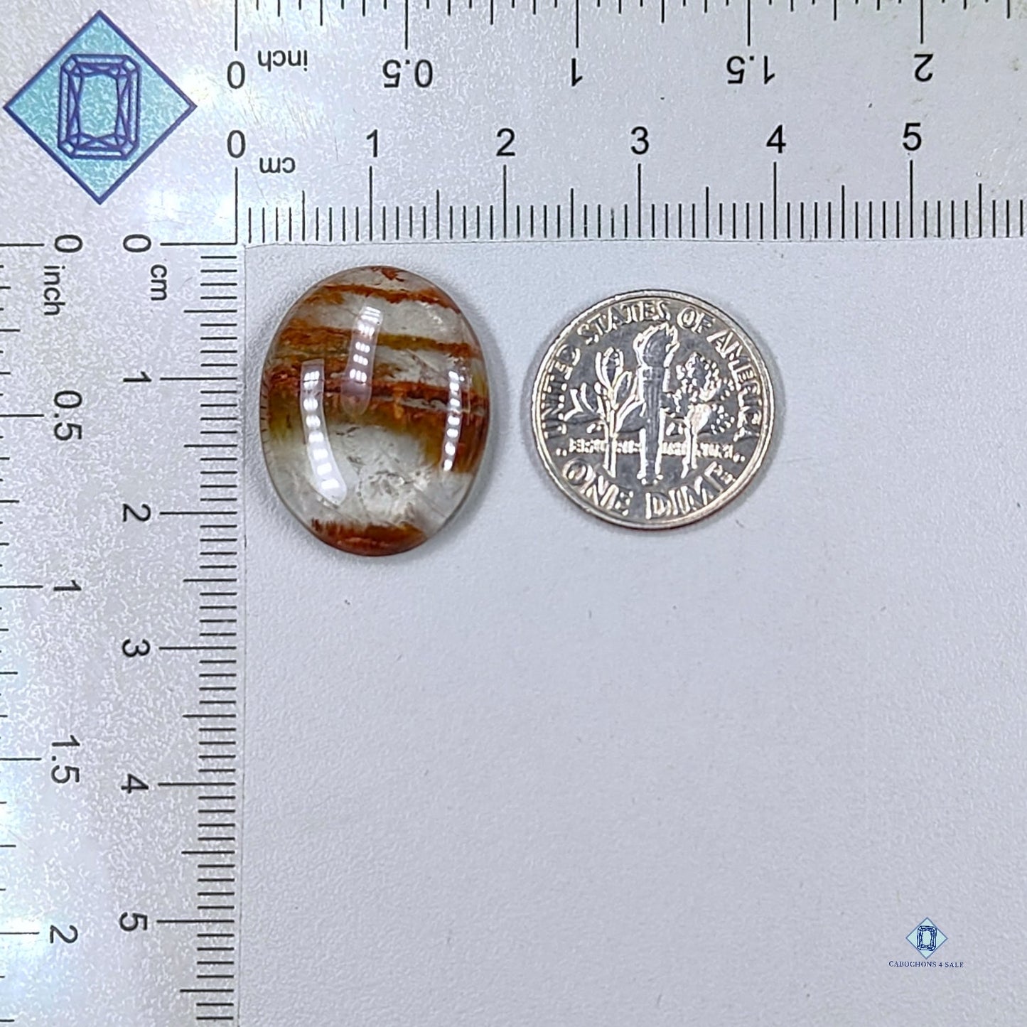 Green Cacoxenite Rutile Oval Cabochons