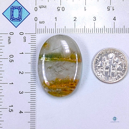 Green Cacoxenite Rutile Oval Cabochons