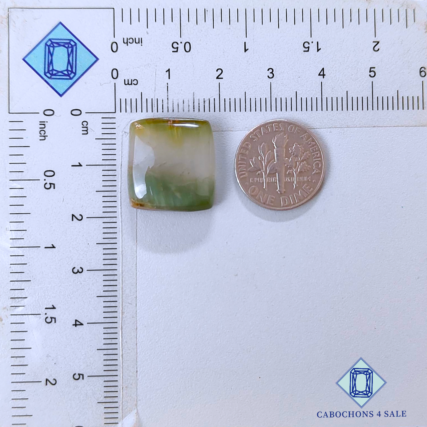 Green Cacoxenite Rutile Quartz Fancy Cabochons