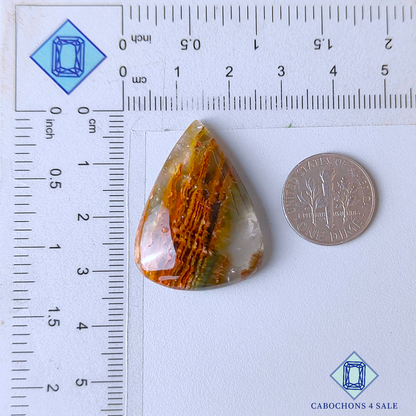 Green Cacoxenite Rutile Quartz Pear Cabochons