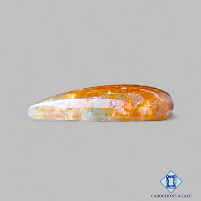 Green Cacoxenite Rutile Quartz Pear Cabochons