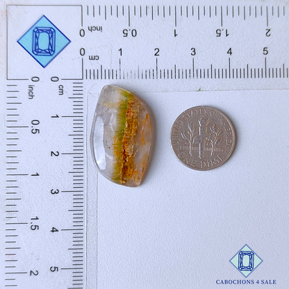 Green Cacoxenite Rutile Quartz Fancy Cabochons