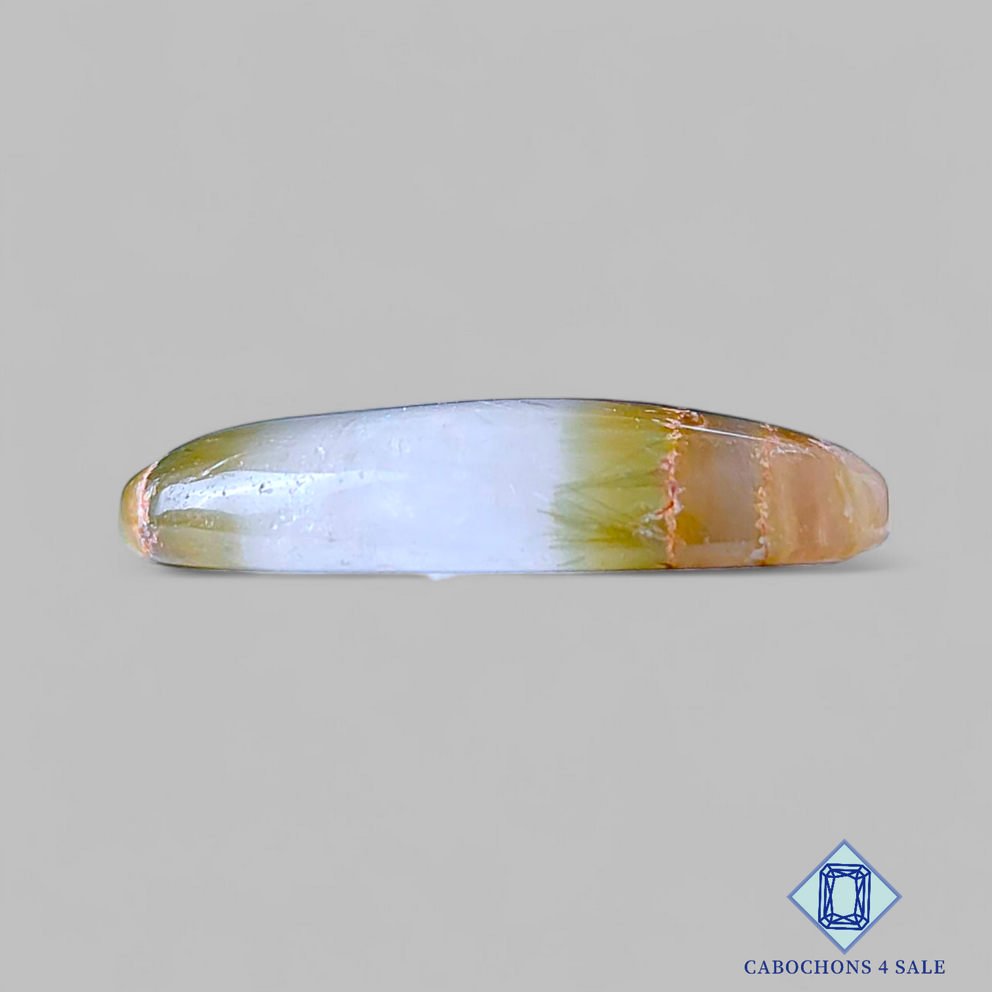 Cabujones ovalados de cuarzo rutilado cacoxenita verde