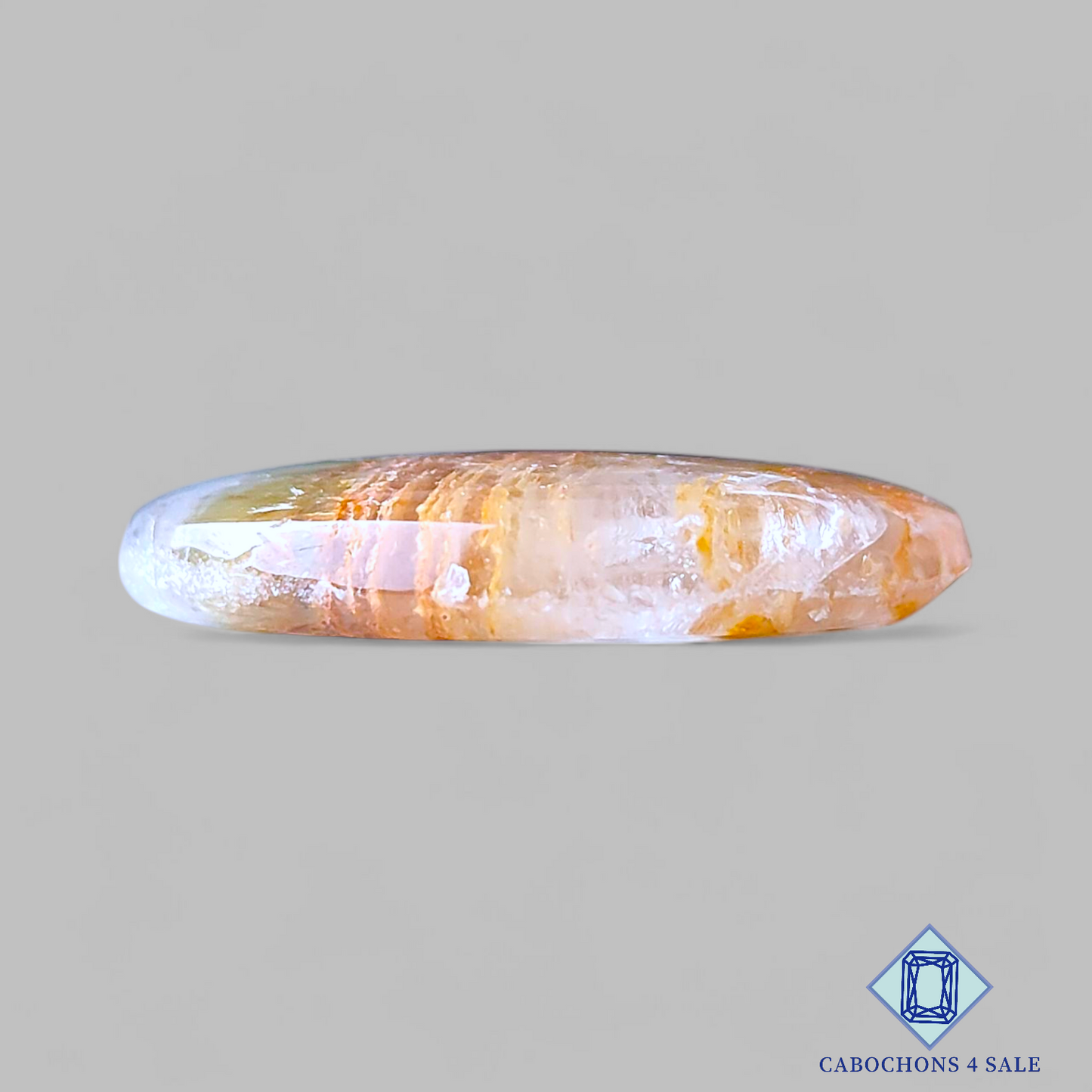 Cabujones ovalados de cuarzo rutilado cacoxenita verde