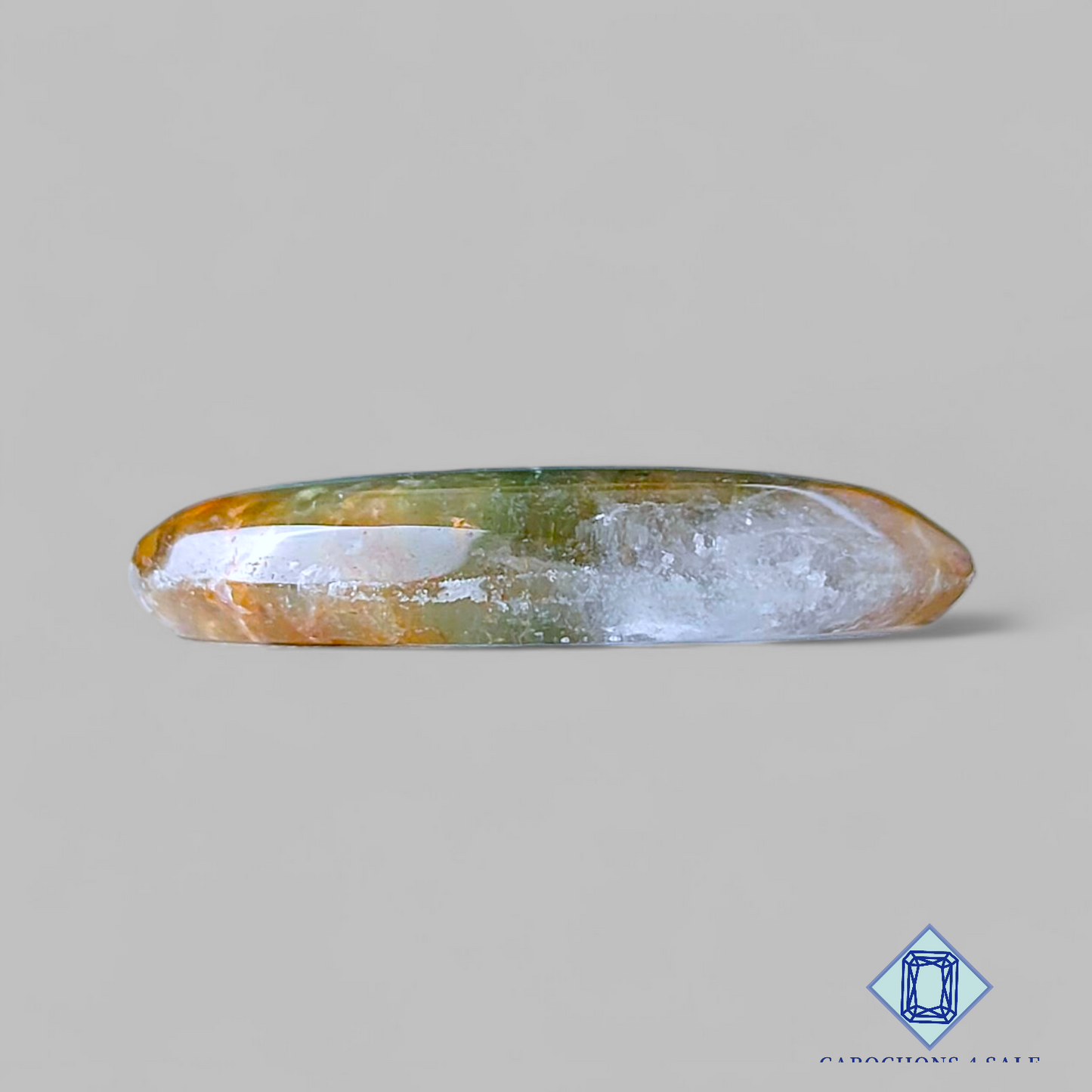 Green Cacoxenite Rutile Quartz Oval Cabochons