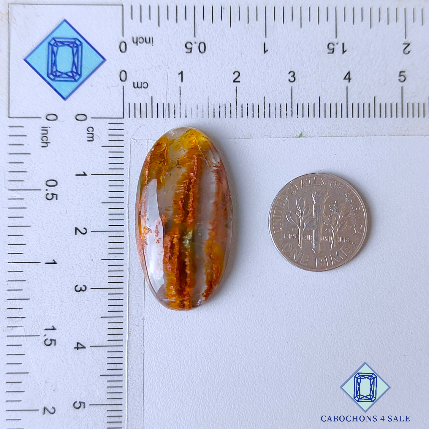 Green Cacoxenite Rutile Quartz Oval Cabochons