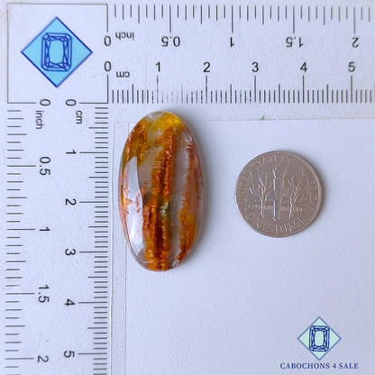 Green Cacoxenite Rutile Quartz Oval Cabochons