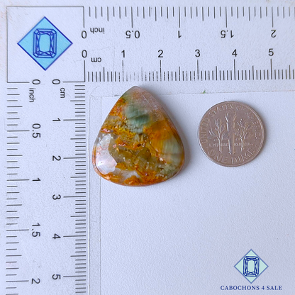 Green Cacoxenite Rutile Quartz Pear Cabochons