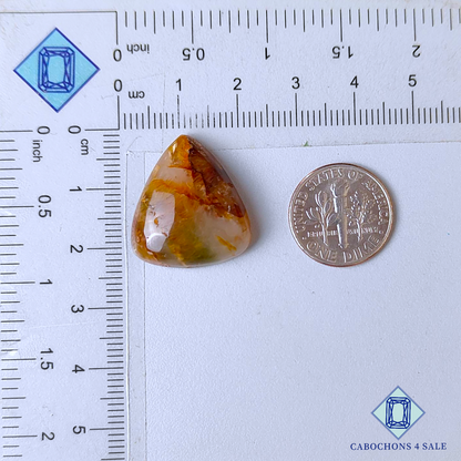 Green Cacoxenite Rutile Quartz Pear Cabochons