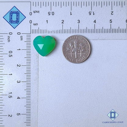 Natural Green Chalcedony Gemstone  Heart Carvings 13*14*6mm from Turkey  available for sale