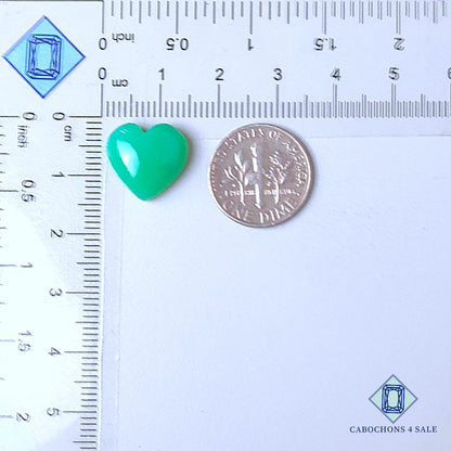 Natural Green Chalcedony Gemstone Heart Carvings 13*14*6mm from Turkey  available for sale