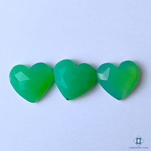 Green Chalcedony Heart Calibrated 14*13*5mm