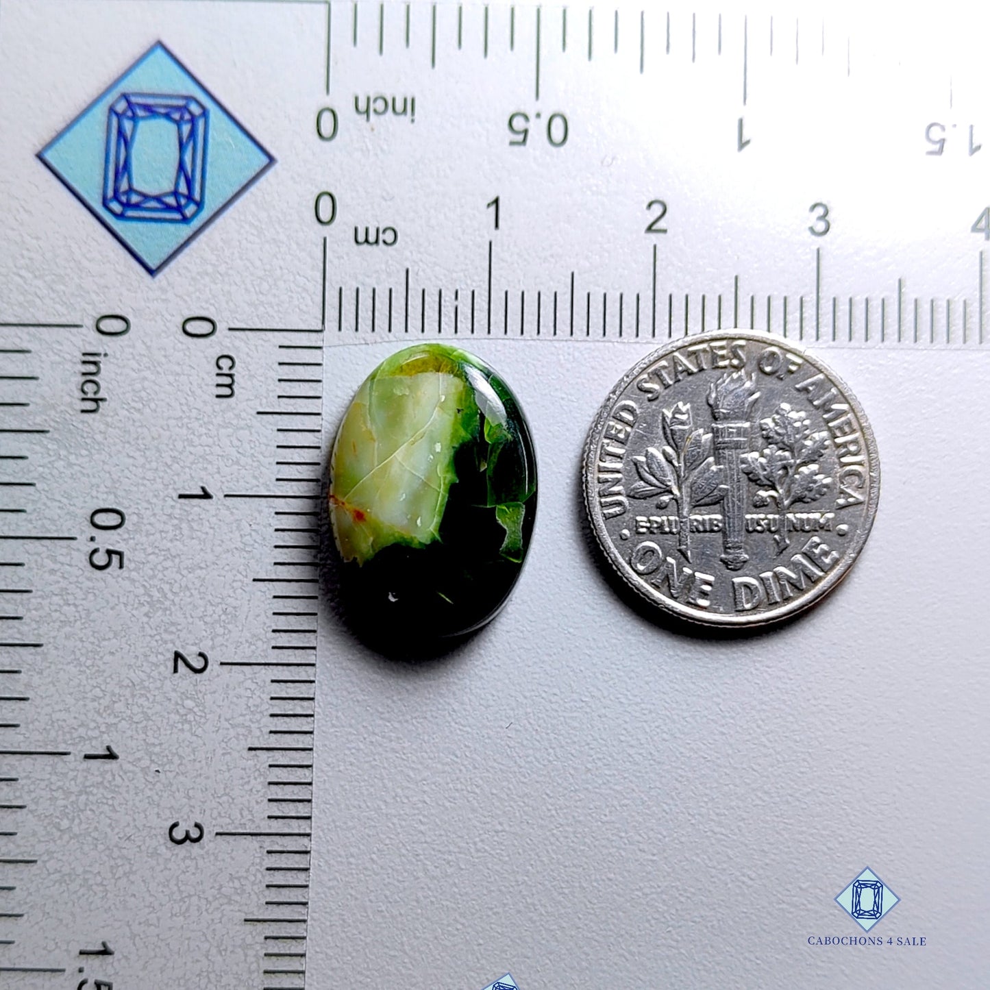 Green Chrome Calcite-Oval-Cabochons