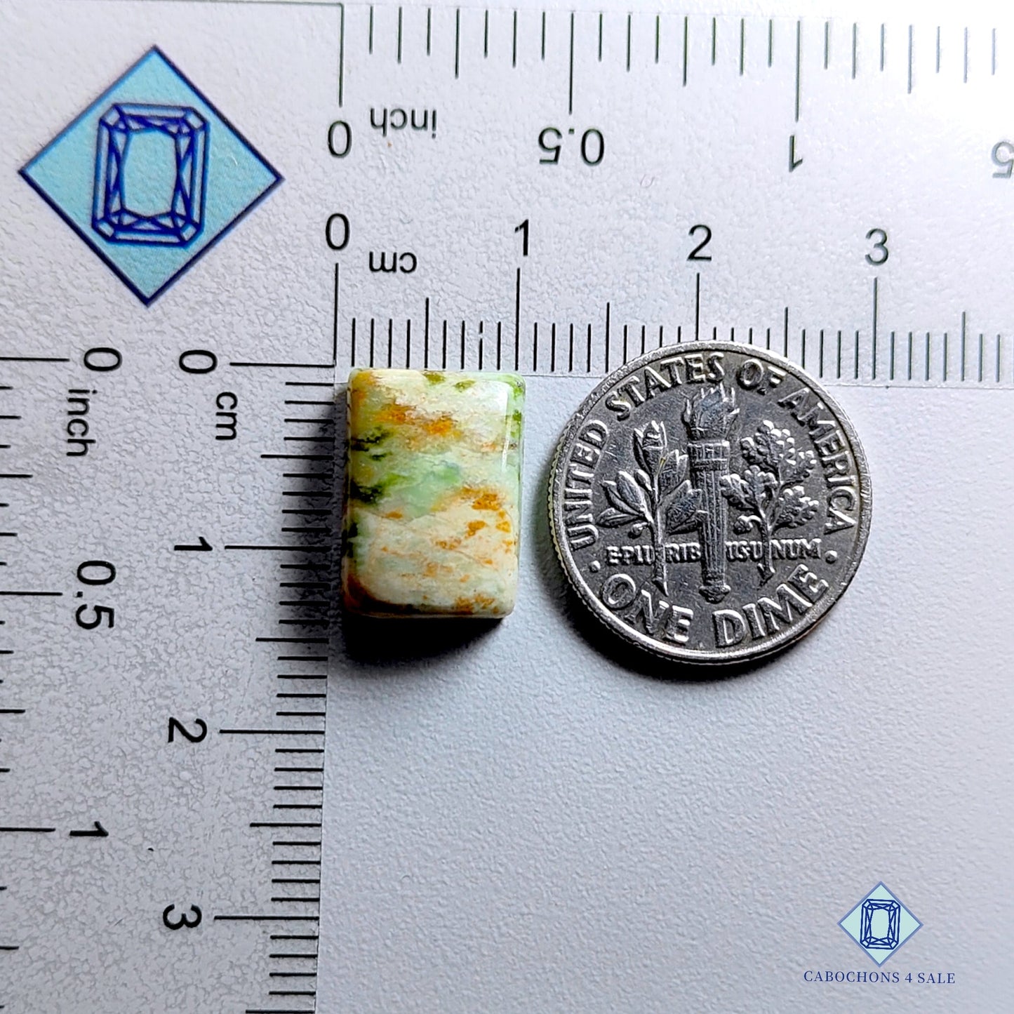 Green Chrome Calcite-Ractangle-Cabochons