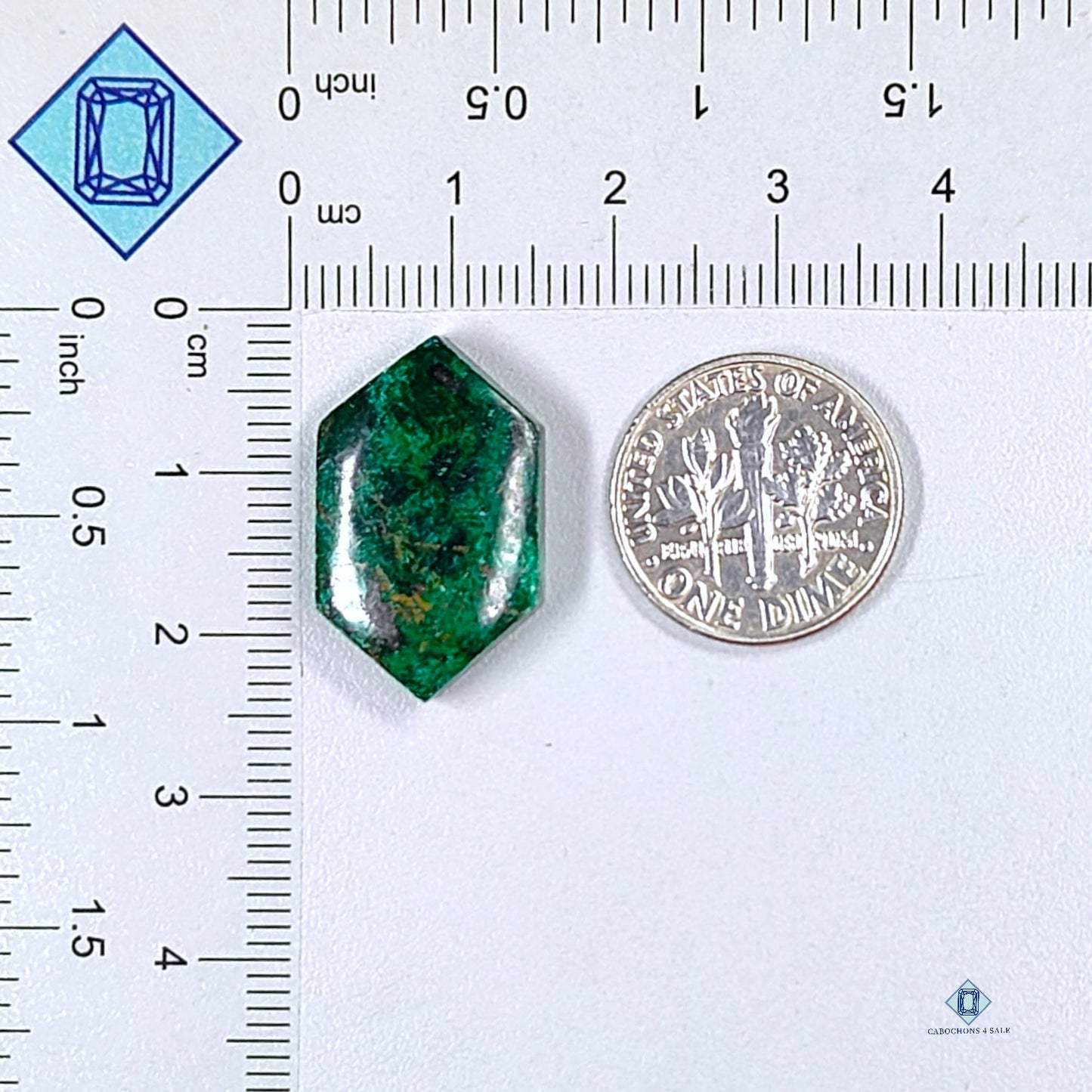 Green Chrysocolla Hexagon Cabochons