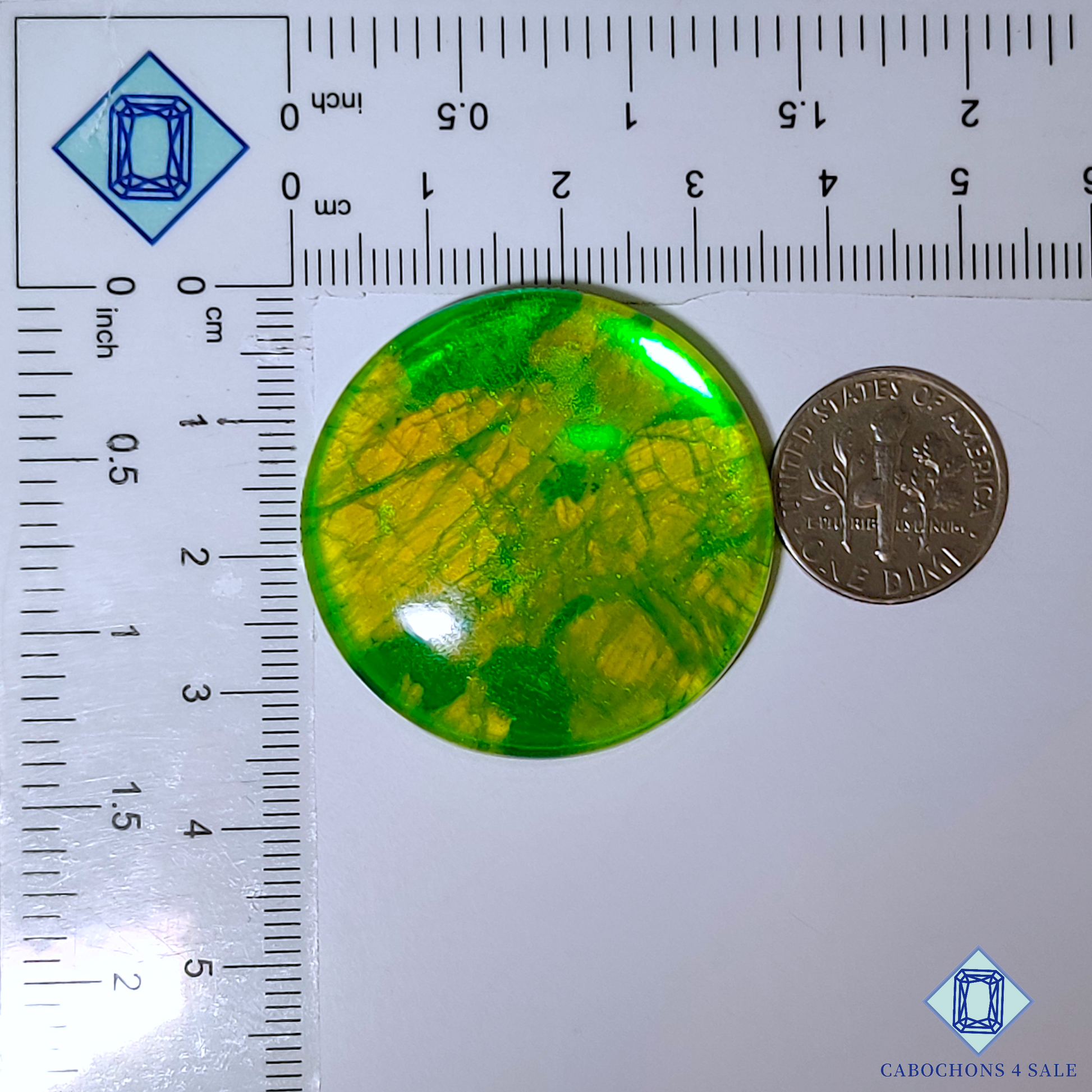 Green Coated Labradorite Doublet