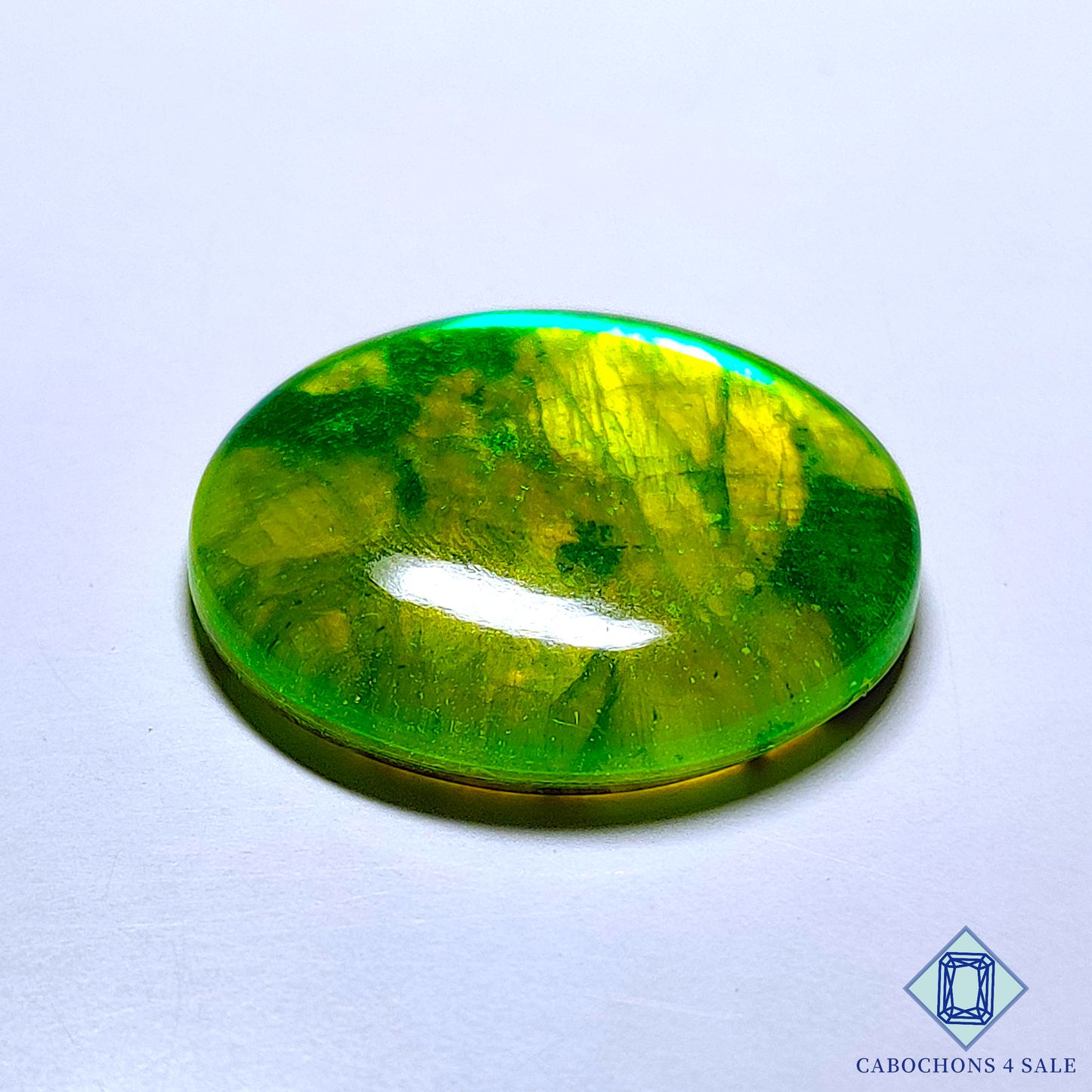 Green Coated Labradorite Doublet