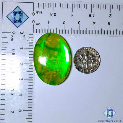Green Coated Labradorite Doublet