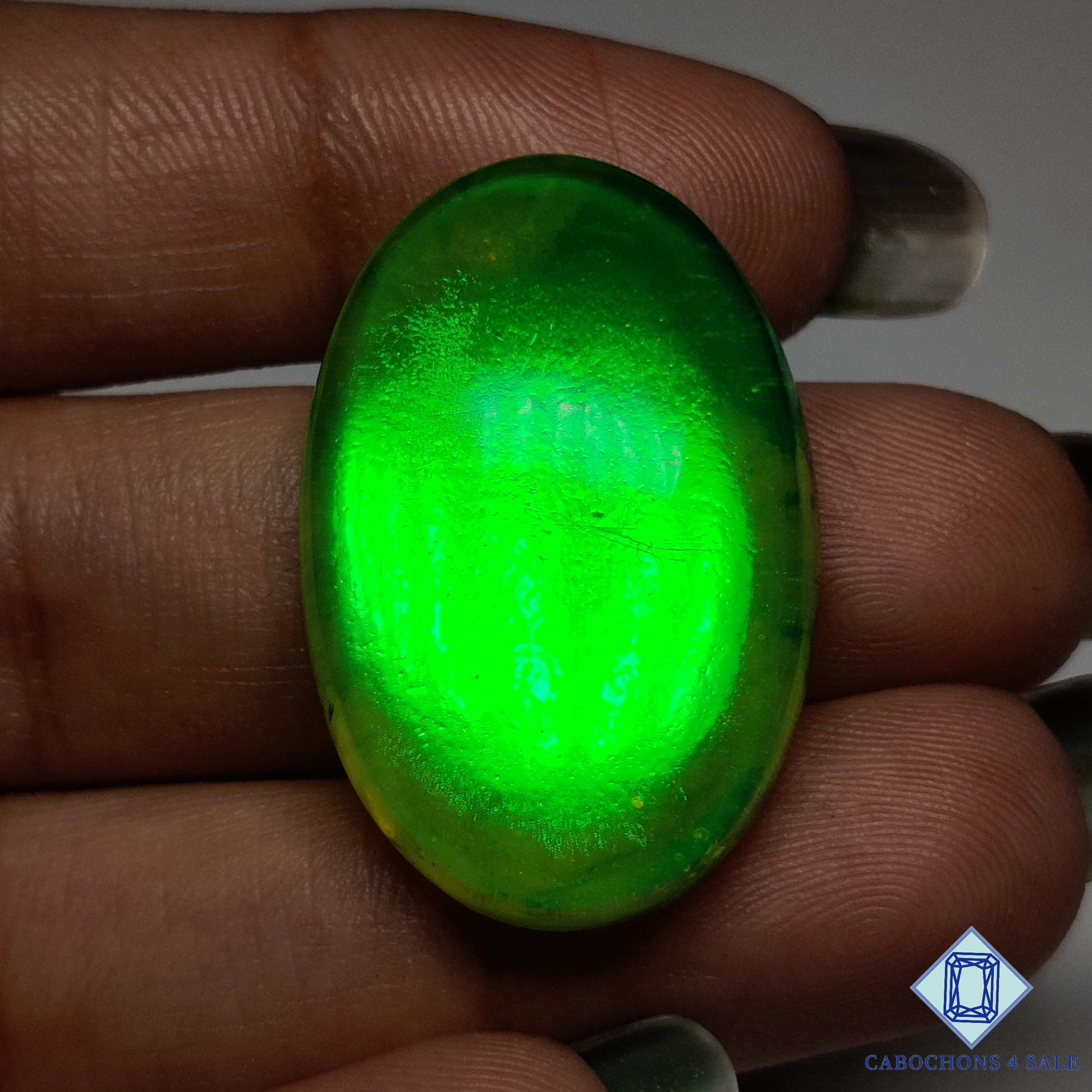 Green Coated Labradorite Doublet