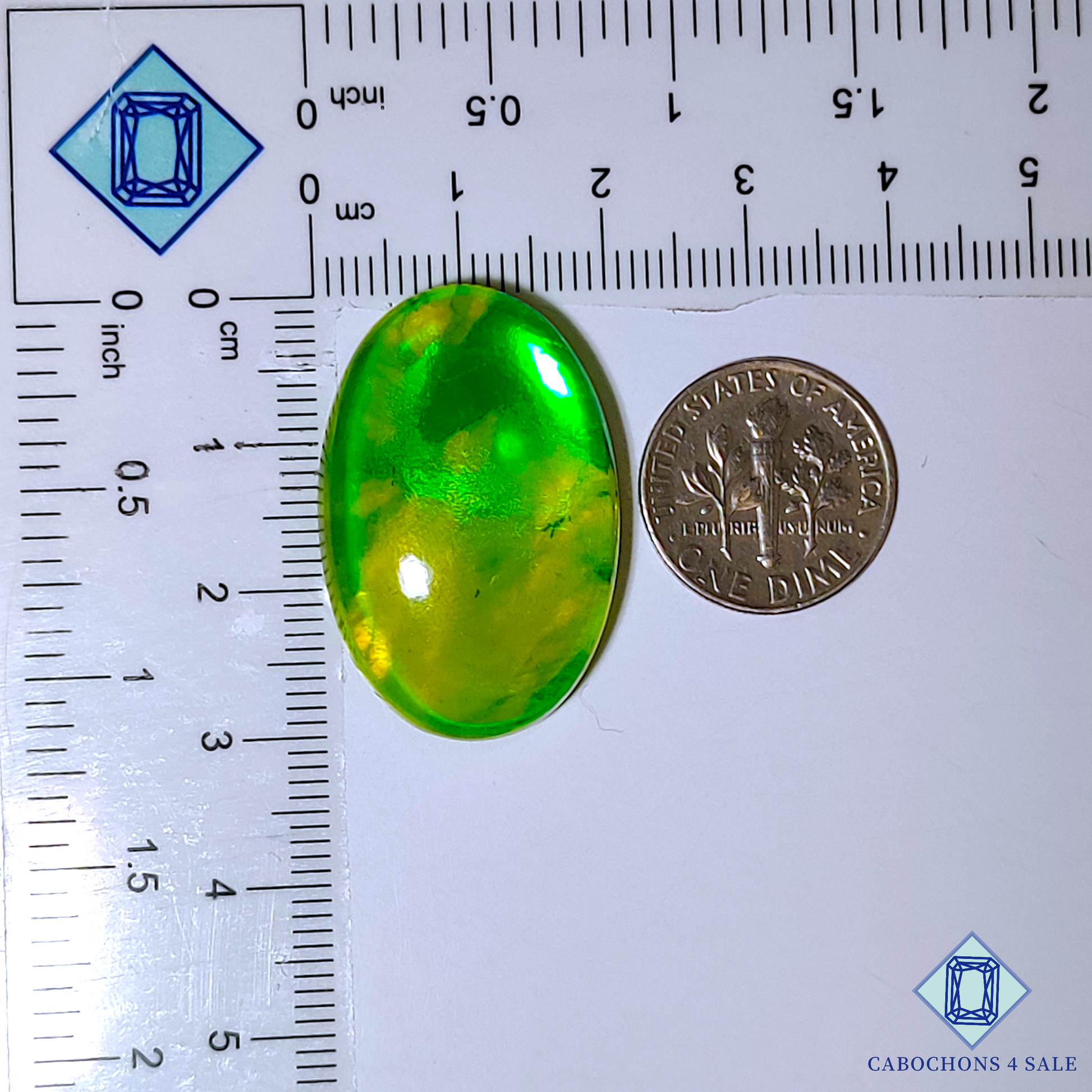 Green Coated Labradorite Doublet