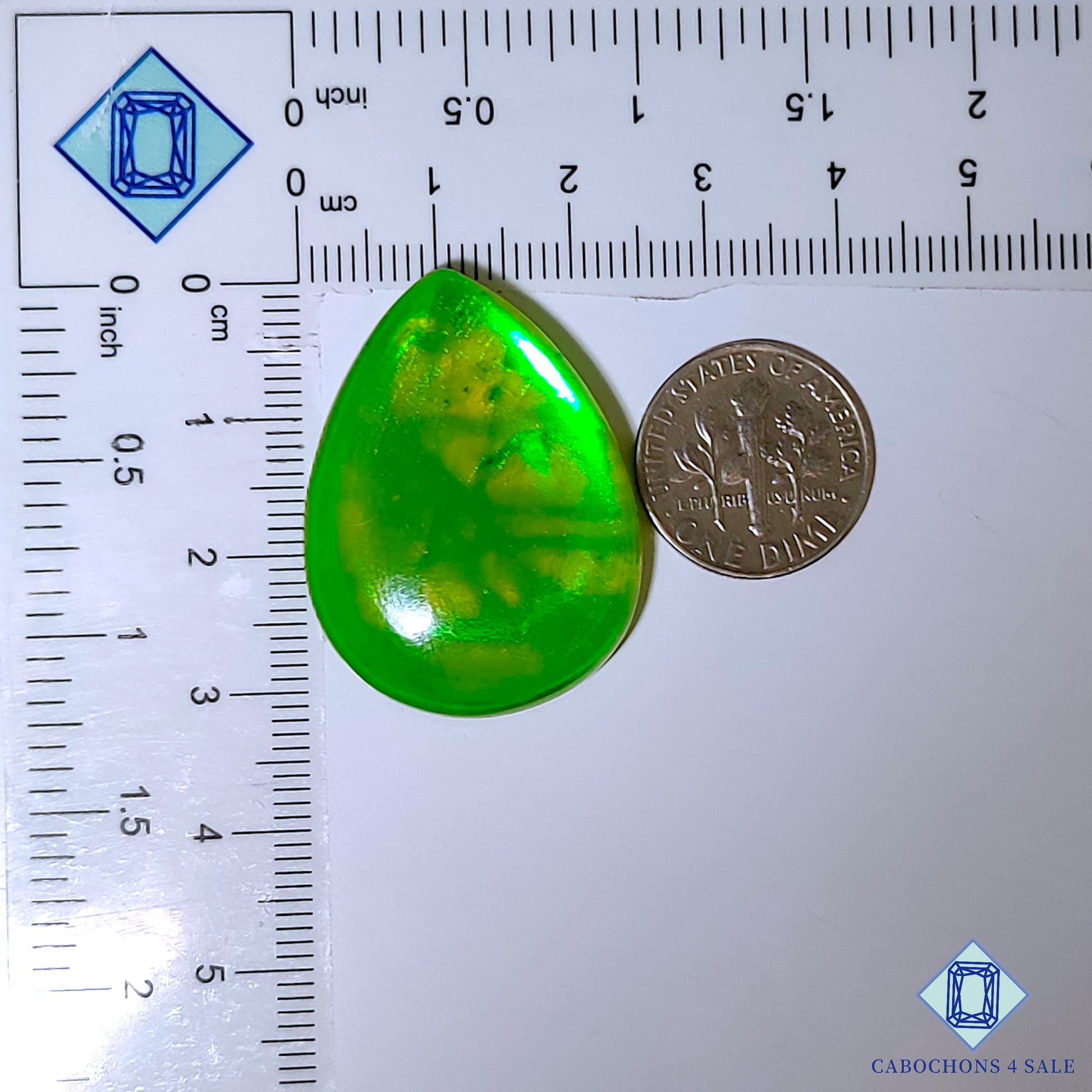 Green Coated Labradorite Doublet