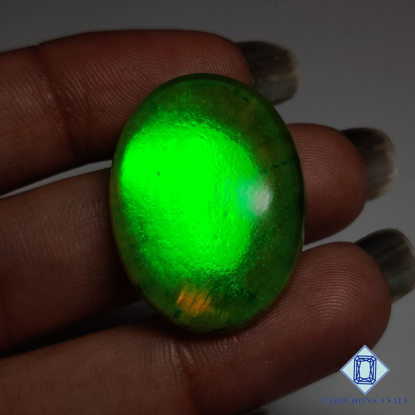 Green Coated Labradorite Doublet
