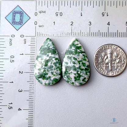 Green Dot Jasper Pear Pairs