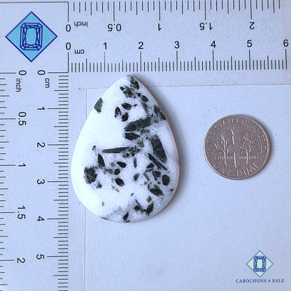 Natural Green Dot Tourmaline Gemstone  Oval Cabochons 40*29*4mm from Brazil  available for sale