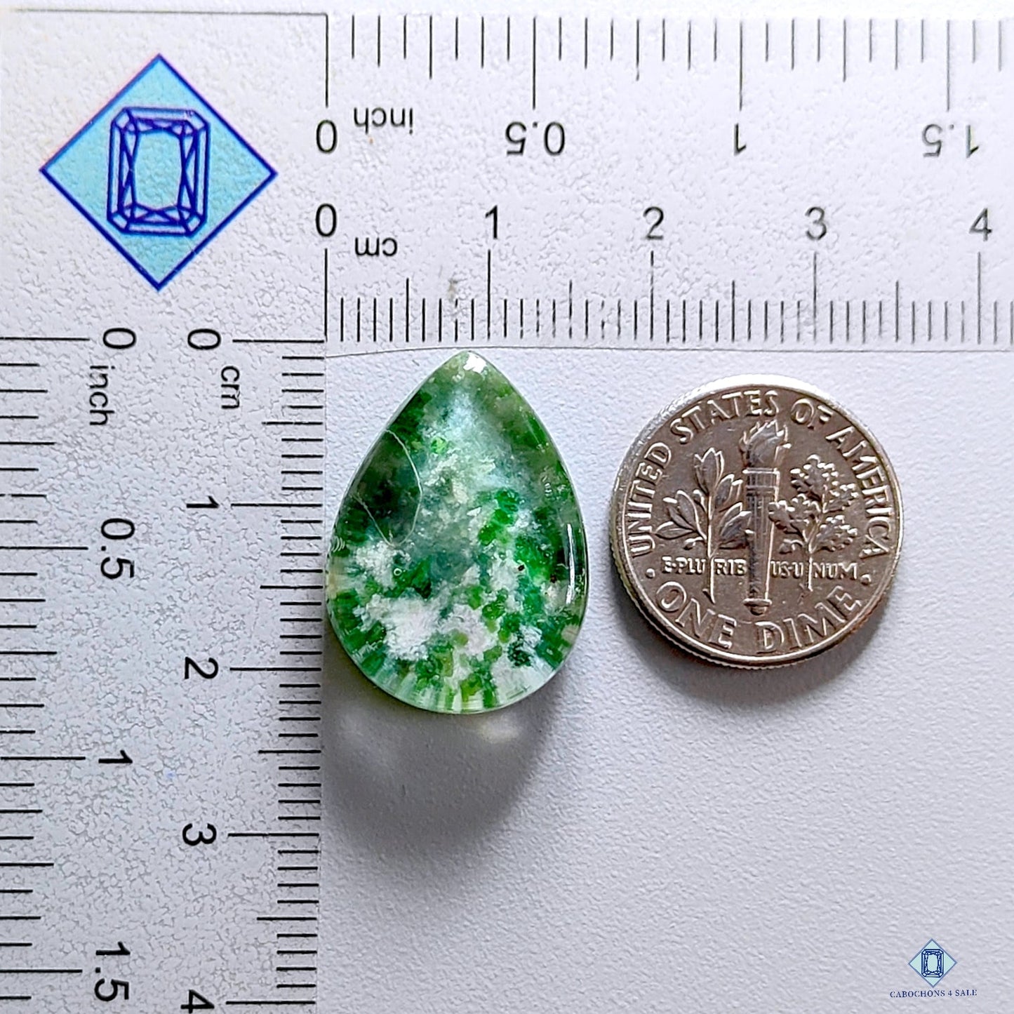 Green Dot +  Crystal Quartz Doublets Pear Doublets